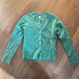 JCrew green wool cardigan, XS